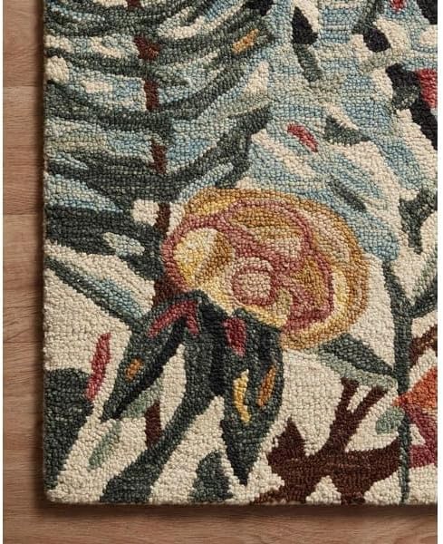 ODETTE RUGS Handmade Floral Area Rug Elegant Wool Flower Garden Design Rug Thick Durable Carpet for Entryways Living Room Bedroom Dining Room - Image 9