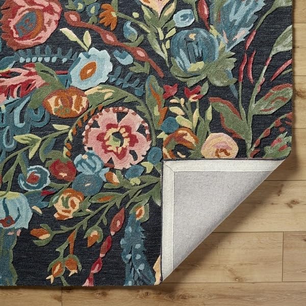 ODETTE RUGS Handmade Floral Area Rug Elegant Wool Flower Garden Design Rug Thick Durable Carpet for Entryways Living Room Bedroom Dining Room - Image 16