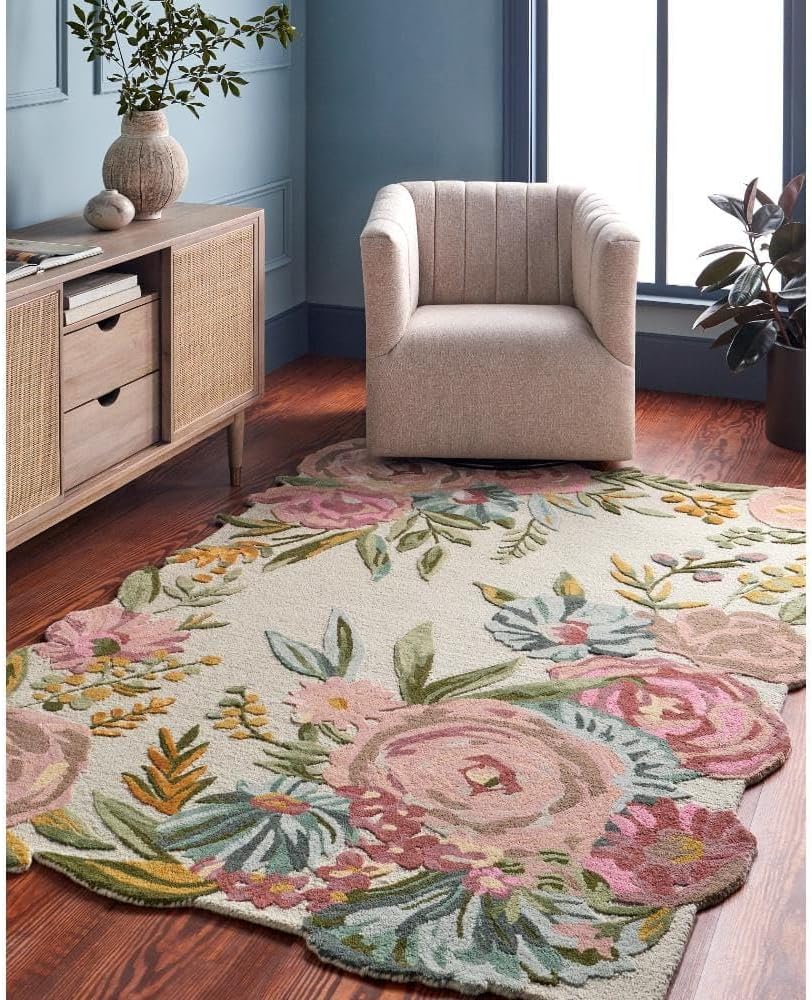 Lush Garden Landscape Inspired Floral Rug - Image 2