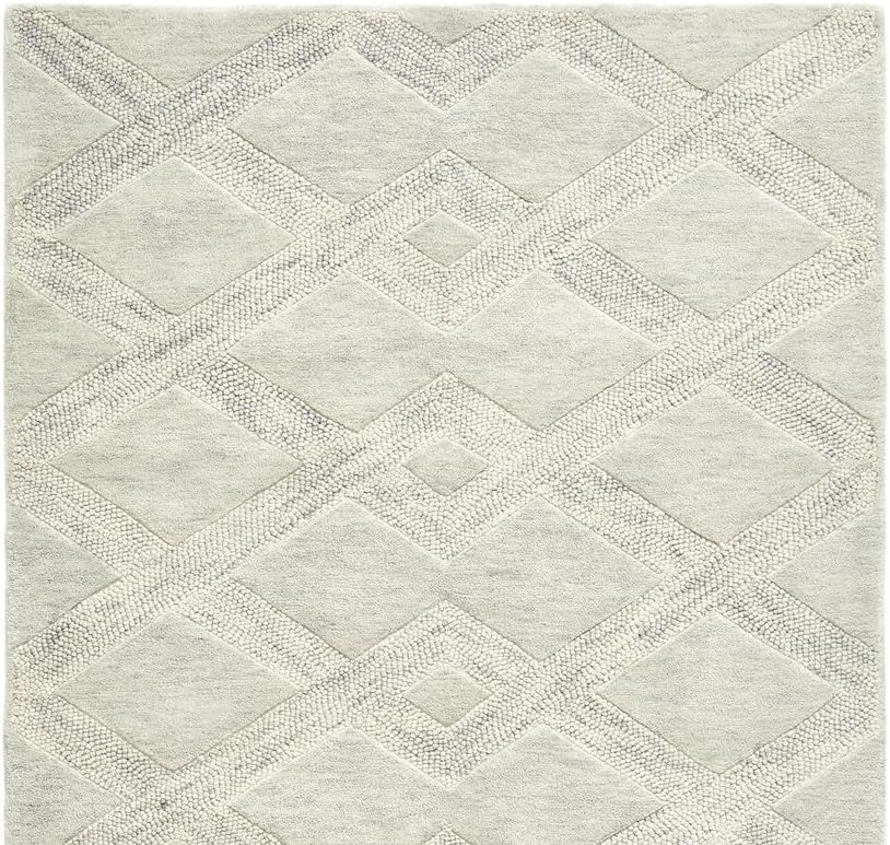 ODETTE RUGS Hand-Tufted Textured Area Rug Soft Wool Modern Rug Durable Geometric Pattern Non-Slip Carpet for Home Decor High Traffic Areas Living Room Dining Room Bedroom (Cloud Blue) - Image 3