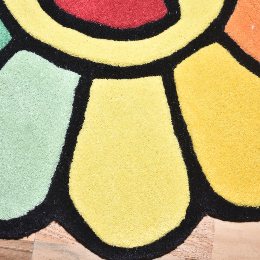 Takashi Murakami Smiley Flower Design Rug - Image 6