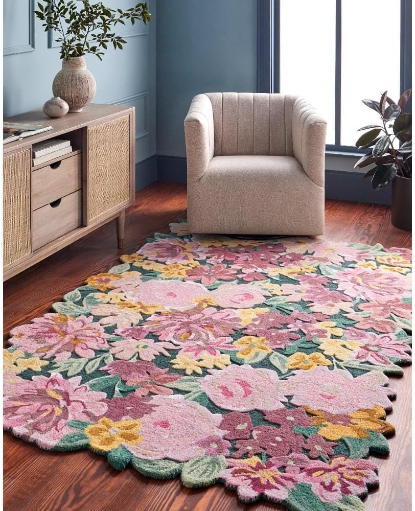 Lush Garden Landscape Inspired Floral Rug - Image 11