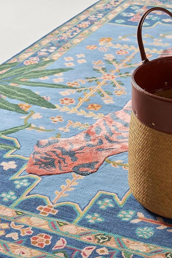 Contemporary Botanical Design Tiger Print Rug - Image 4