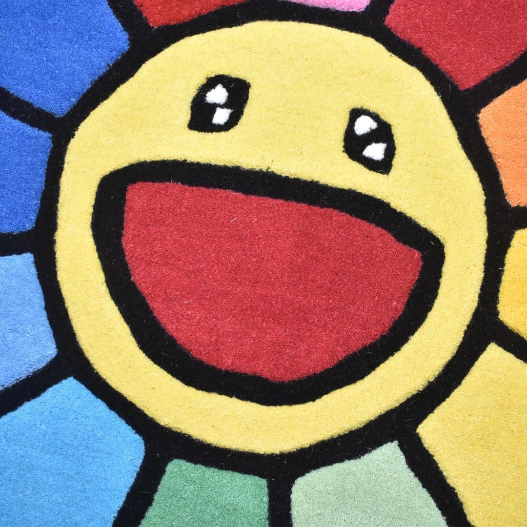 Takashi Murakami Smiley Flower Design Rug - Image 5