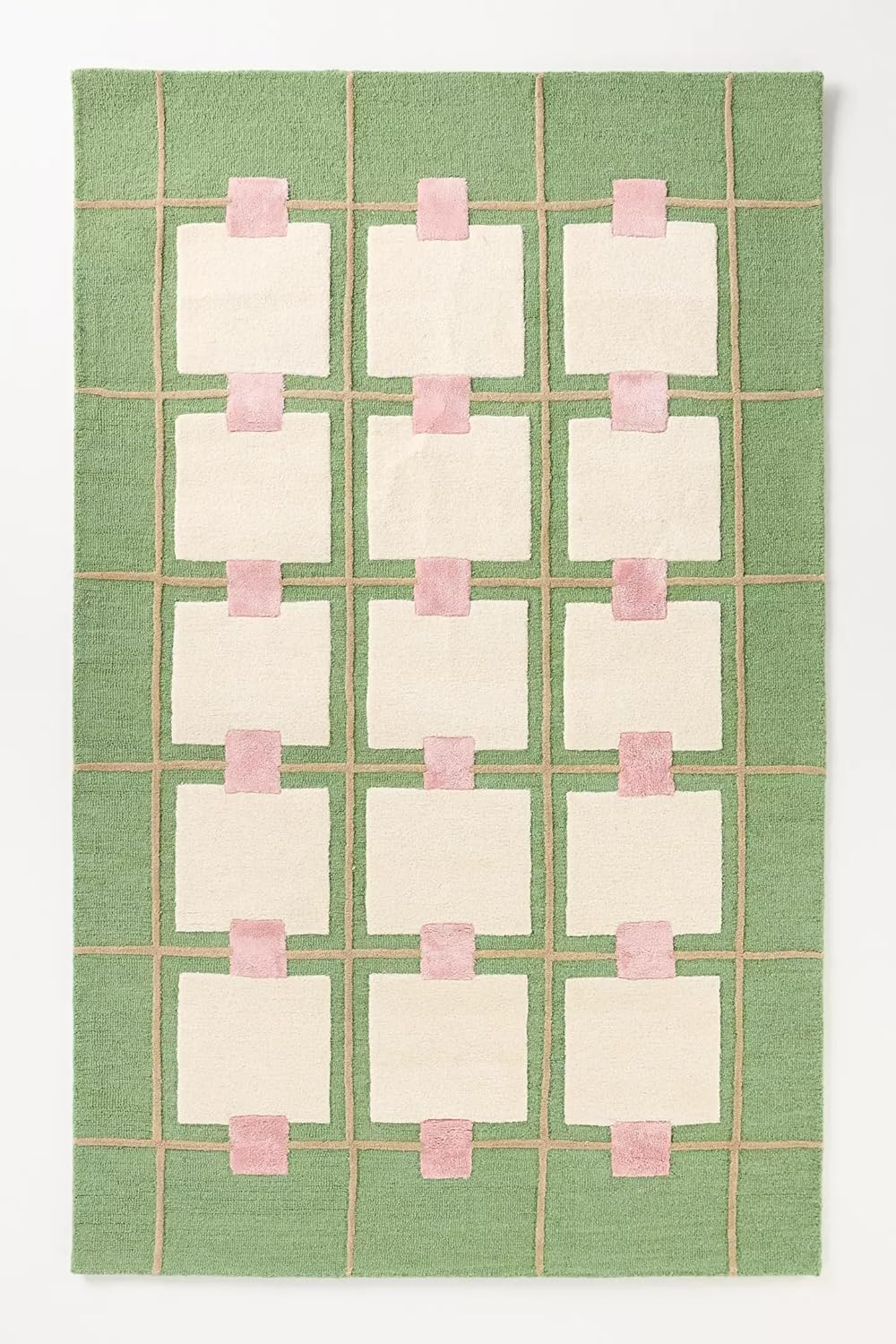 Modern Checked Design Geometric Pattern Rug