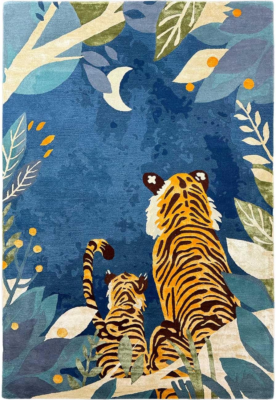 Jungle Tiger Handtufed Rug