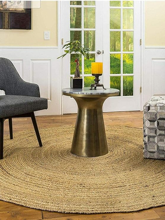 Round Braided Natural Jute Rug - Image 4