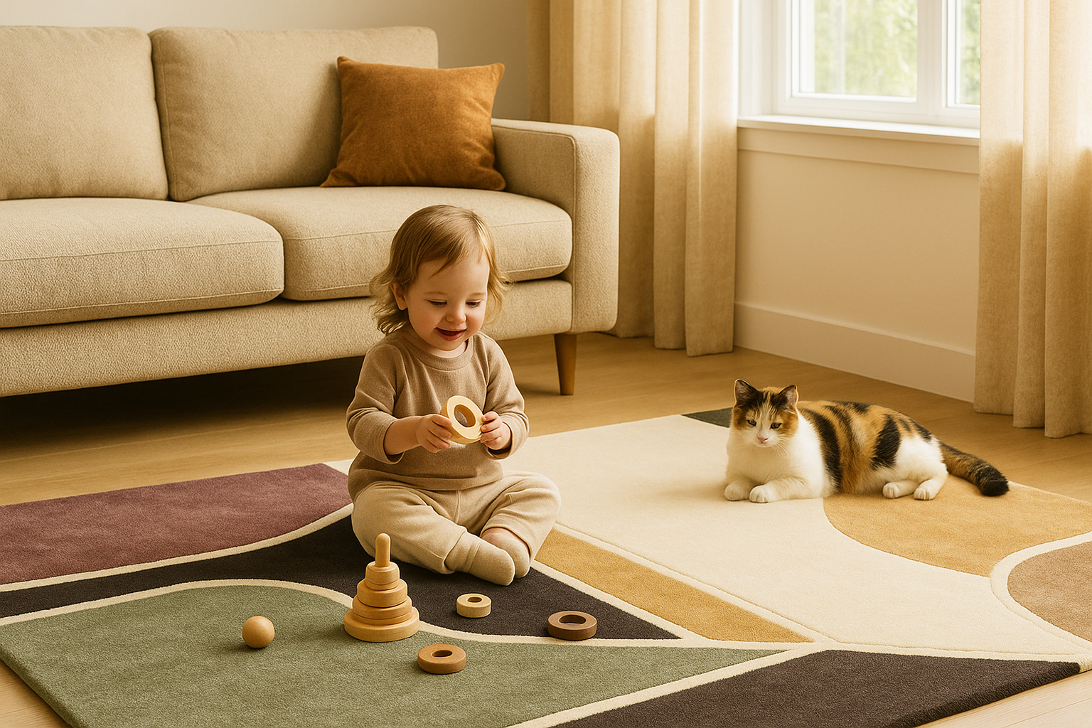 Woolen Handtufted - Aven, Wool Rug Soft Carpet ,Living Room Rug - Image 3