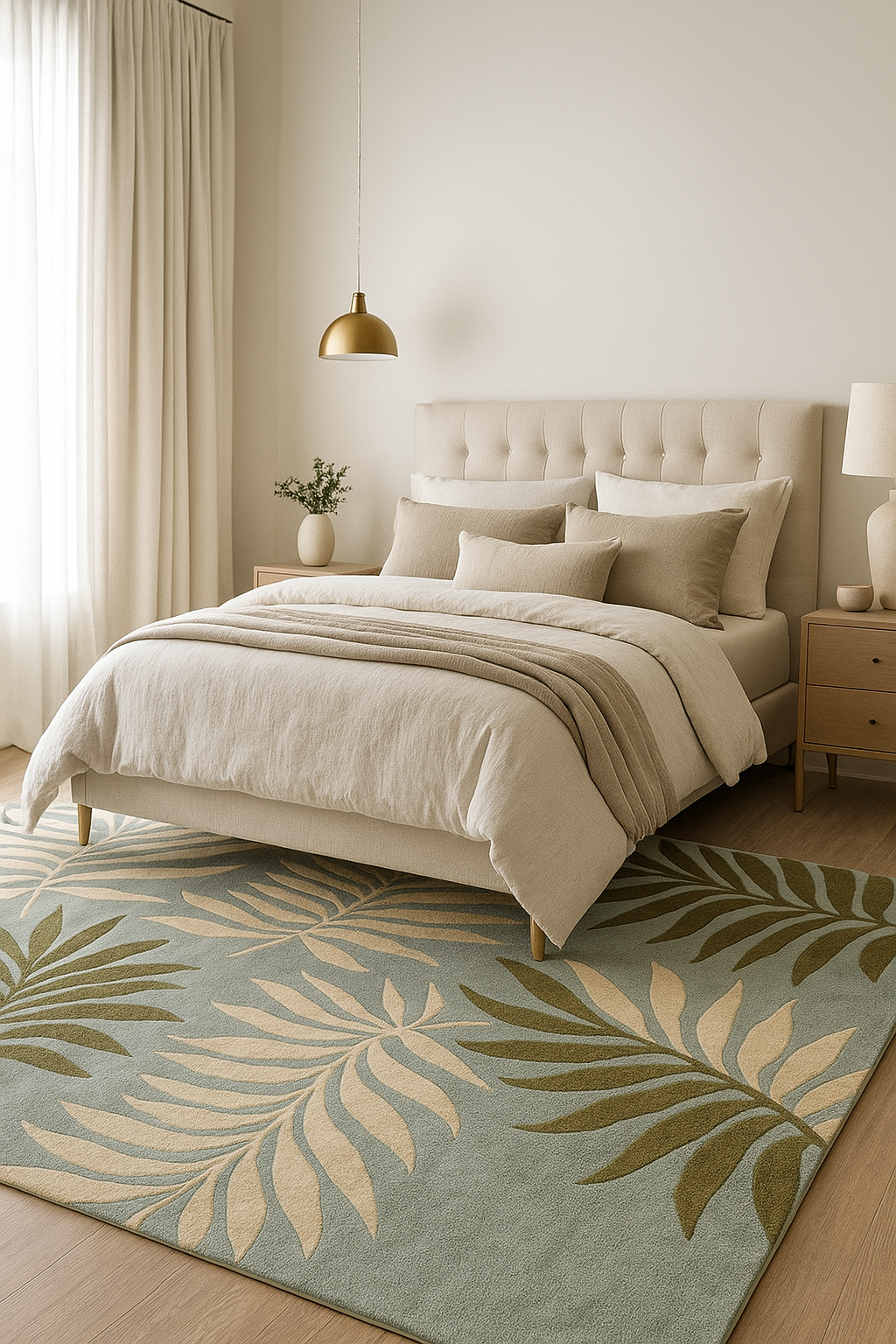 Handmade Soho Kyrie Ferns N.Z. Soft Wool Rugs Carpet, Living Room rugs - Image 7