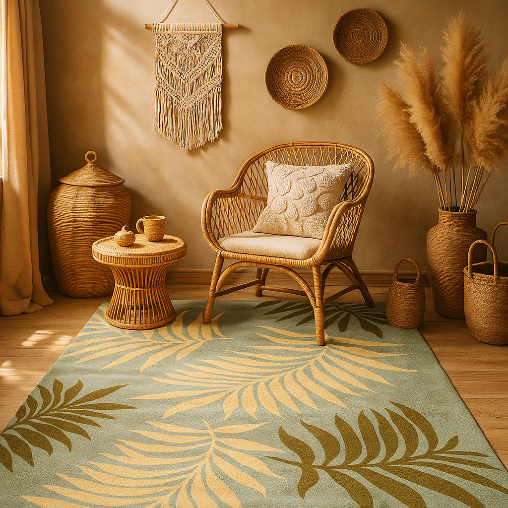 Handmade Soho Kyrie Ferns N.Z. Soft Wool Rugs Carpet, Living Room rugs - Image 3