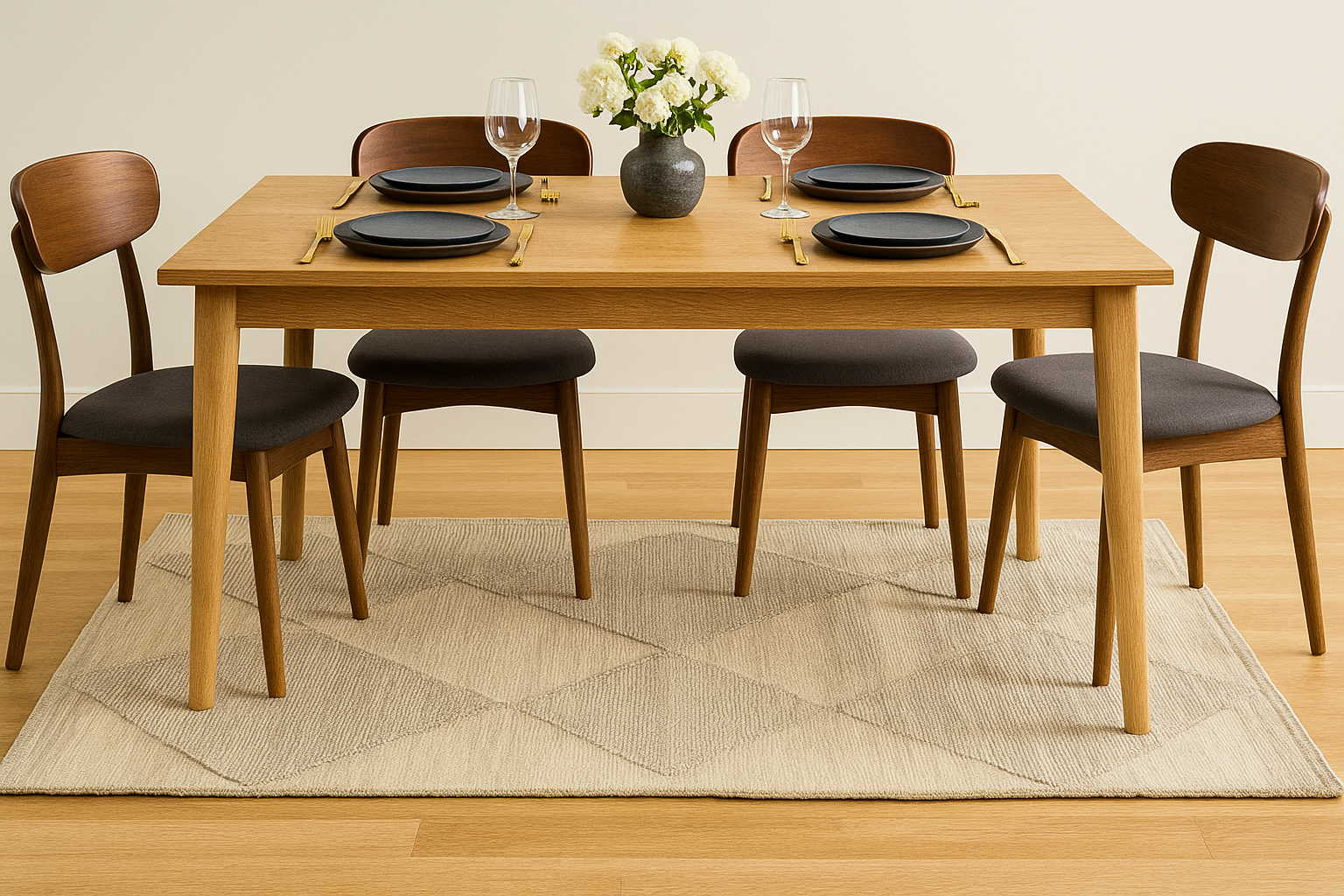 Matrix Taupe - Rectangle Wool Rug Soft Carpet - Image 5