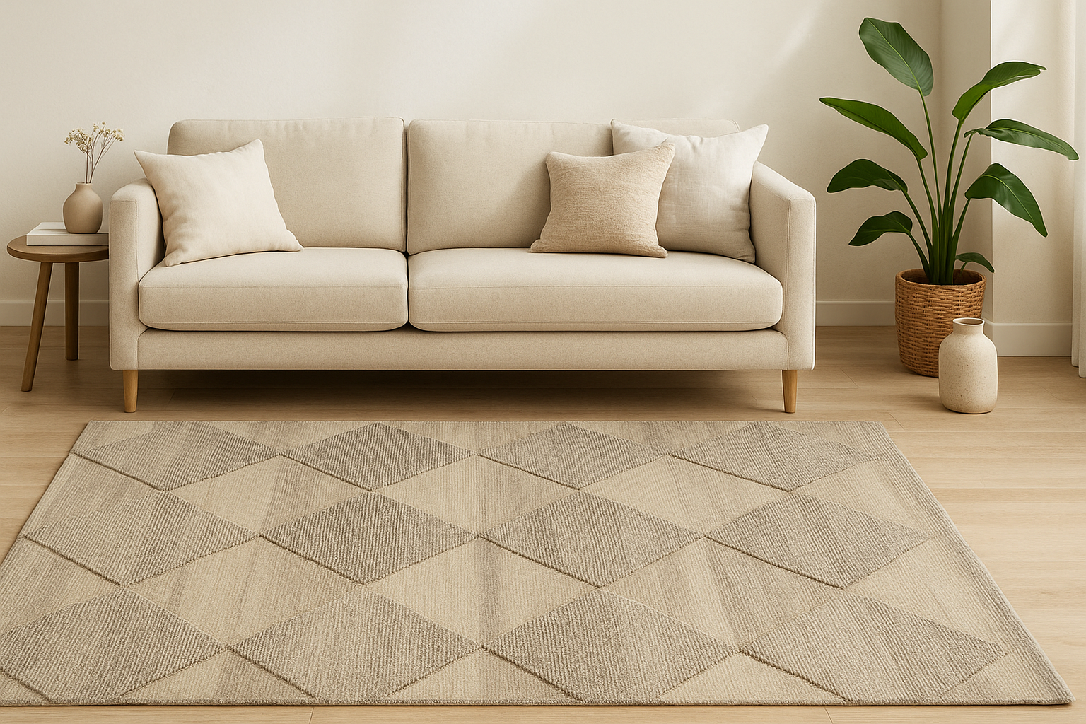 Matrix Taupe - Rectangle Wool Rug Soft Carpet - Image 2