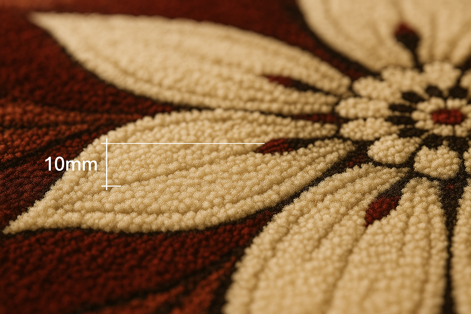 Hand-Tufted Brown Floral Print Wool Rug Soft Carpet Rugs , Living Room rugs - Image 3