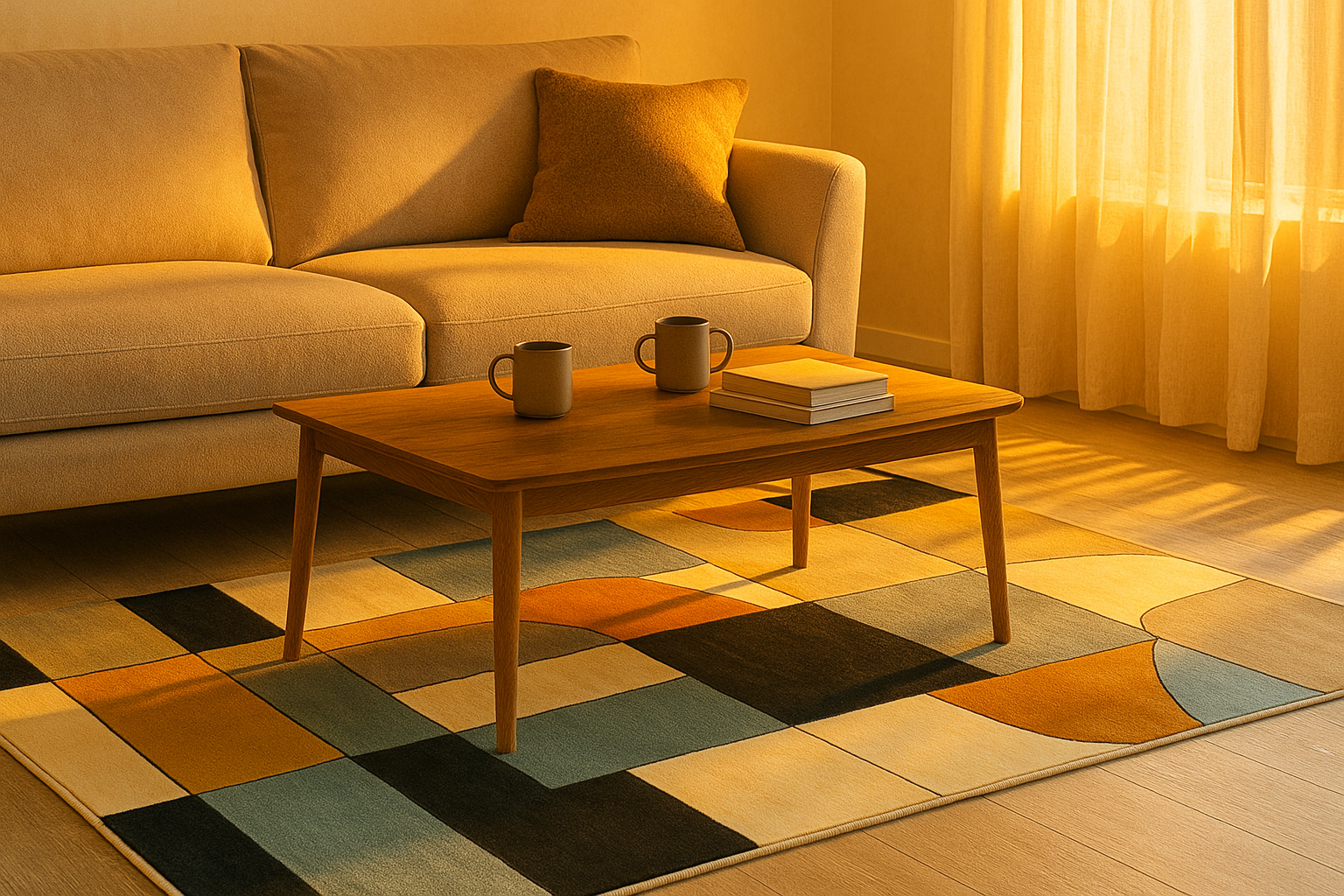 Wool Handtufted - Retroflux Wool Rug Soft Carpet, Living Room rugs - Image 3