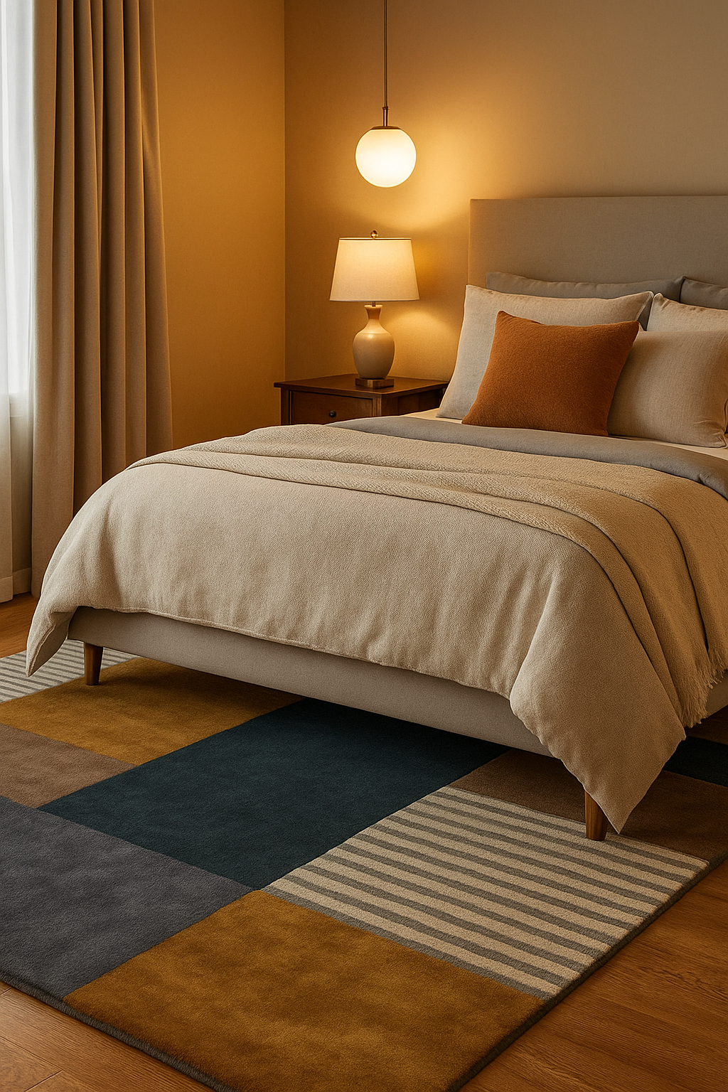 Hand tufted-Cinnamon Salmagundi, Wool Rug Soft Carpet Living Room - Image 6