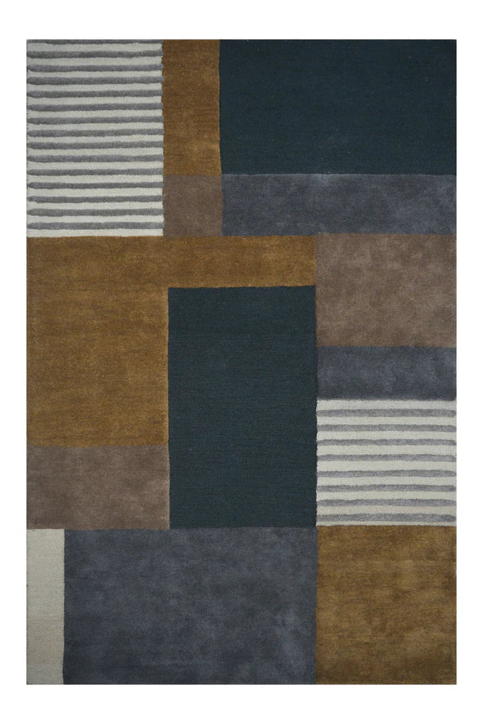 Hand tufted-Cinnamon Salmagundi, Wool Rug Soft Carpet Living Room