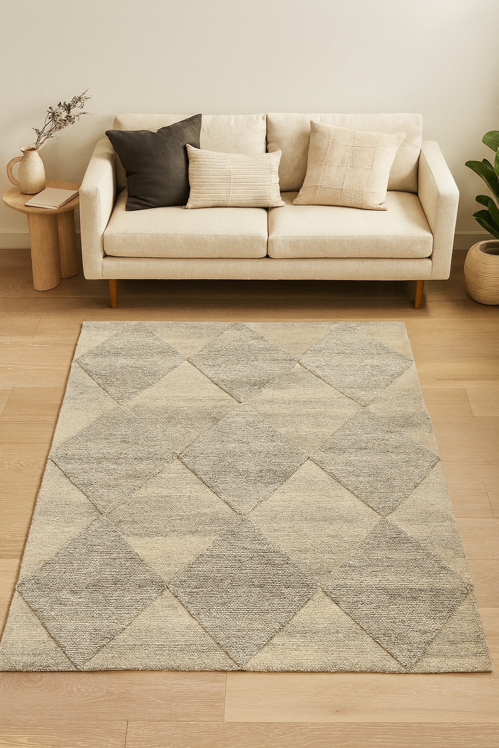 Matrix Taupe - Rectangle Wool Rug Soft Carpet - Image 4