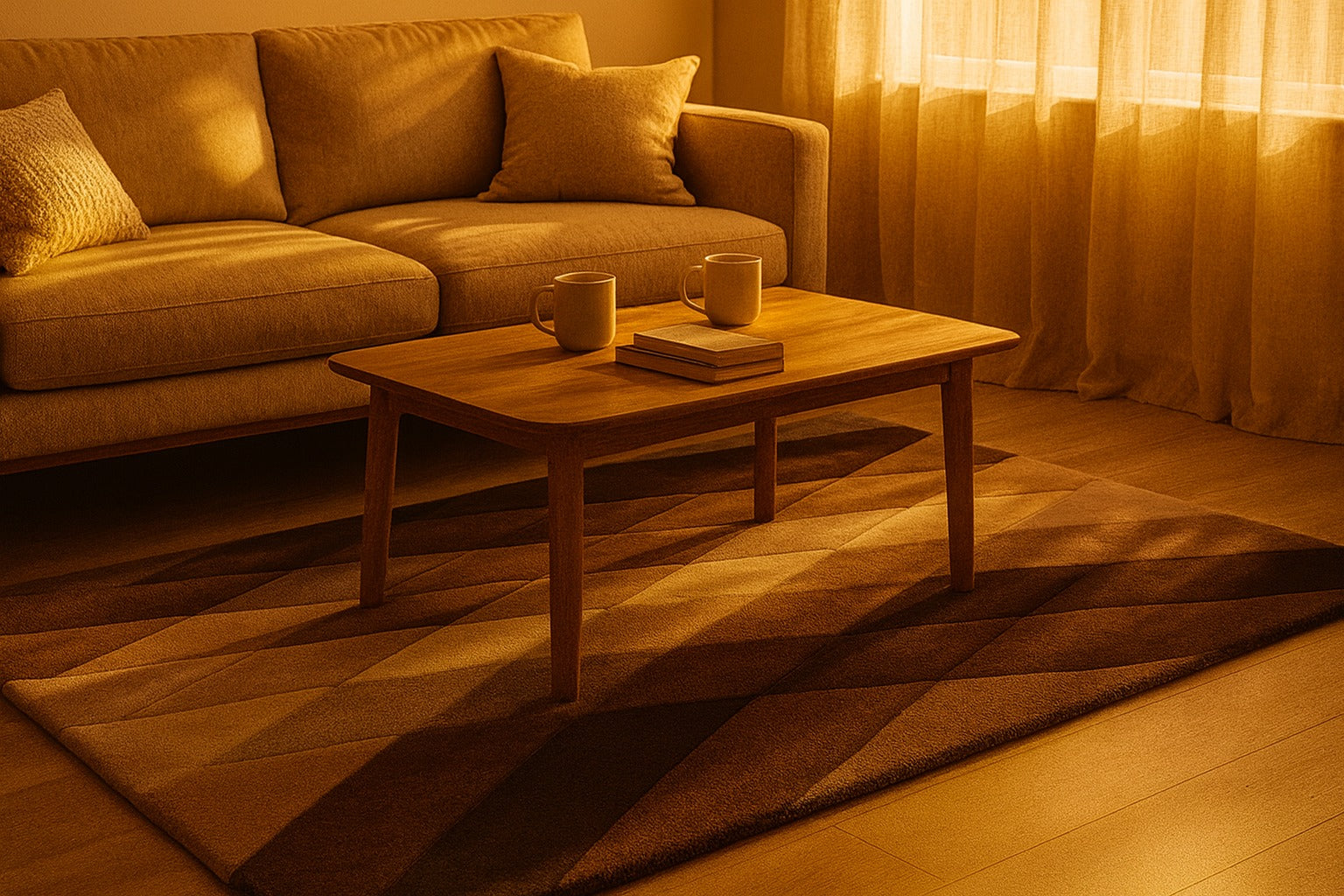 Brown Beige And Ivory Abstract Pattern Hand Tufted Wool Carpet - Image 4