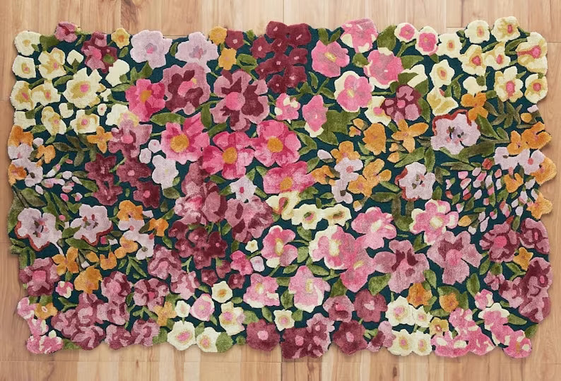 Cassia Floral Hand Tufted Multicolored Rug - Image 4