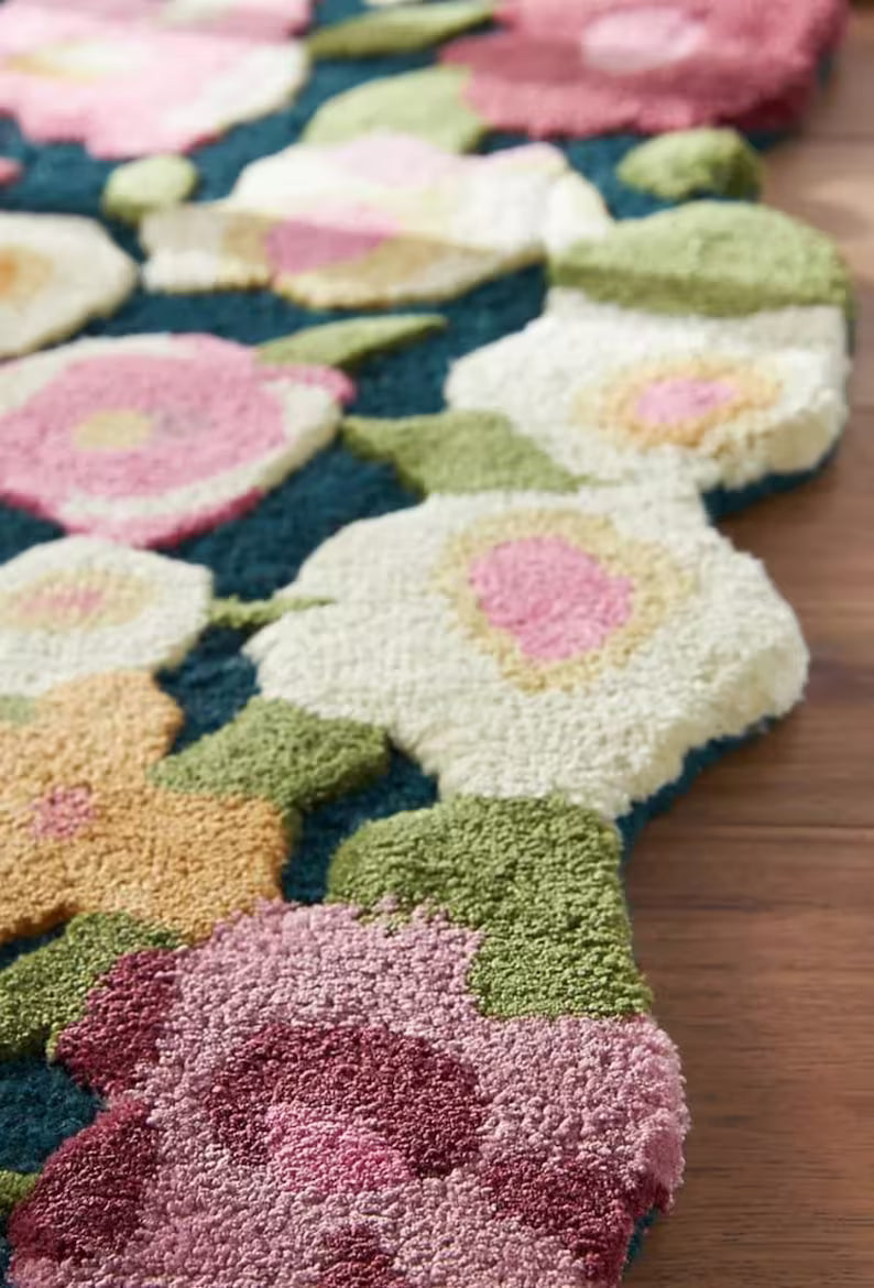 Cassia Floral Hand Tufted Multicolored Rug - Image 8